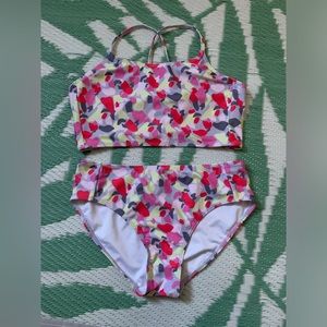 NWOT Z By Zella girls diamond in the rough 2 piece swimsuit/bikini sz 14